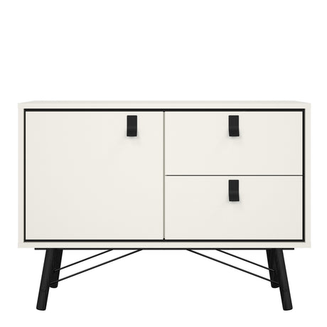 Ry Sideboard with 1 door + 2 drawers in Matt Matt White