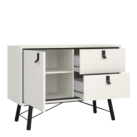 Ry Sideboard with 1 door + 2 drawers in Matt Matt White