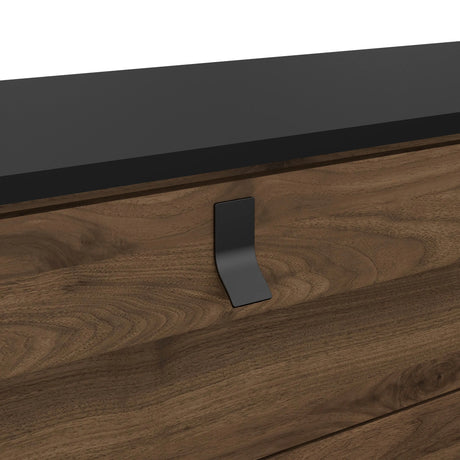 Ry Wide Double Chest 6 Drawers Matt Black Walnut