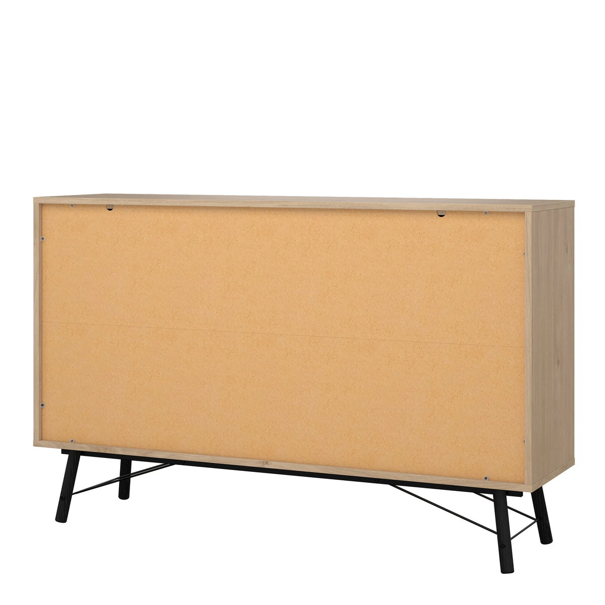 Ry Wide Chest of 6 Drawers in Hickory Oak