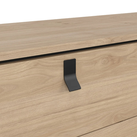 Ry Wide Chest of 6 Drawers in Hickory Oak