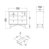 Ry Double Chest 6 Drawers Matt Black Walnut