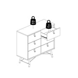Ry Double Chest 6 Drawers Matt Black Walnut