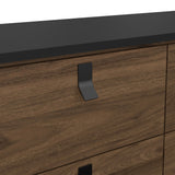 Ry Double Chest 6 Drawers Matt Black Walnut