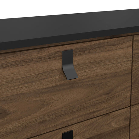 Ry Double Chest 6 Drawers Matt Black Walnut