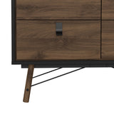 Ry Double Chest 6 Drawers Matt Black Walnut