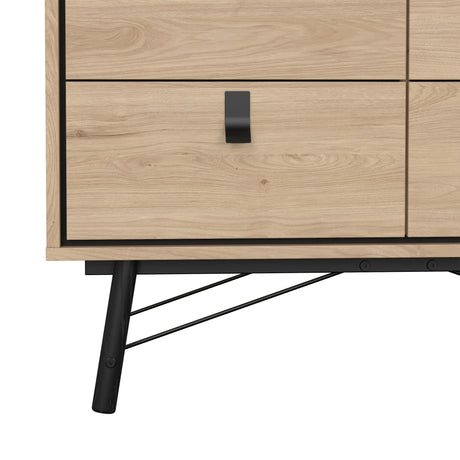 Ry Small Double Chest of Drawers 6 Drawers in Jackson Hickory Oak