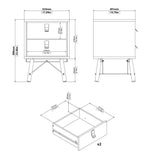 Ry Bedside Cabinet with 2 Drawers in Oak