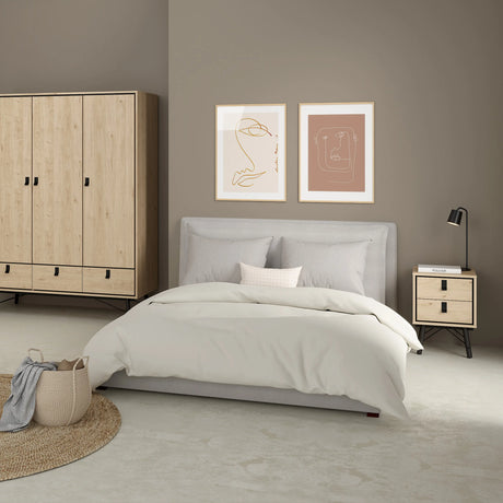 Ry Bedside Cabinet with 2 Drawers in Oak
