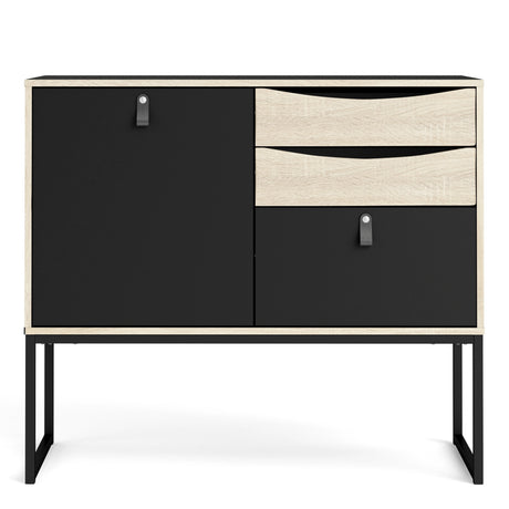 Stubbe Sideboard with 1 Door 3 Drawers in Black Oak