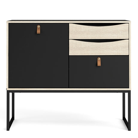 Stubbe Sideboard with 1 Door 3 Drawers in Black Oak
