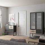 Stubbe Sideboard with 1 Door 3 Drawers in Black Oak