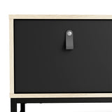 Stubbe TV Unit with Door and Drawers in Black Oak