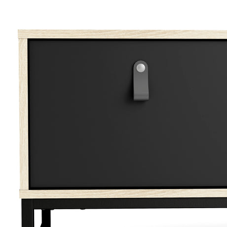 Stubbe TV Unit with Door and Drawers in Black Oak