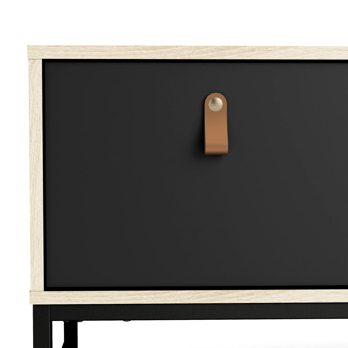 Stubbe TV Unit with Door and Drawers in Black Oak