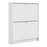 Shoes Cabinet with 2 Flip Down Doors in White