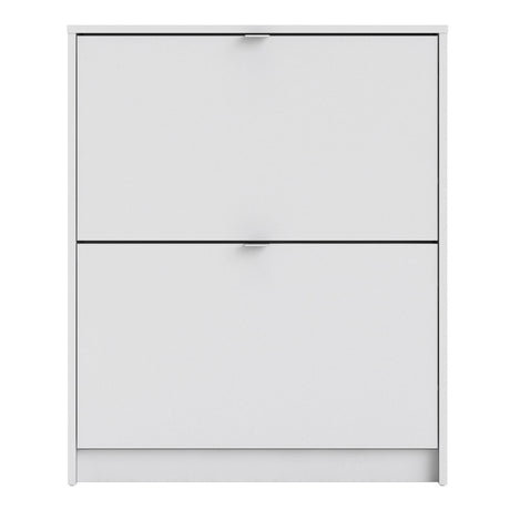 Shoes Cabinet with 2 Flip Down Doors in White