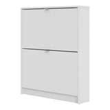 Shoes Cabinet with 2 Flip Down Doors in White