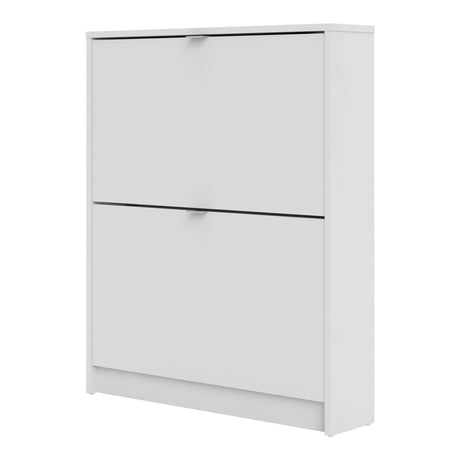 Shoes Cabinet with 2 Flip Down Doors in White