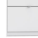 Shoes Cabinet with 2 Flip Down Doors in White