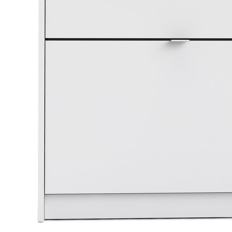 Shoes Cabinet with 2 Flip Down Doors in White