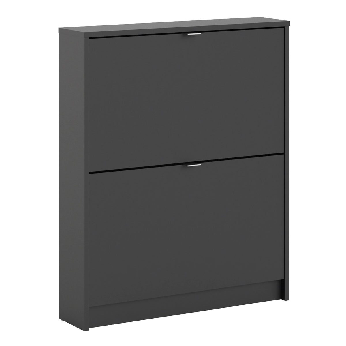 Shoes Cabinet with 2 Flip Down Doors in Matt Black