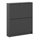 Shoes Cabinet with 2 Flip Down Doors in Matt Black