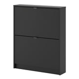 Shoes Cabinet with 2 Flip Down Doors in Matt Black
