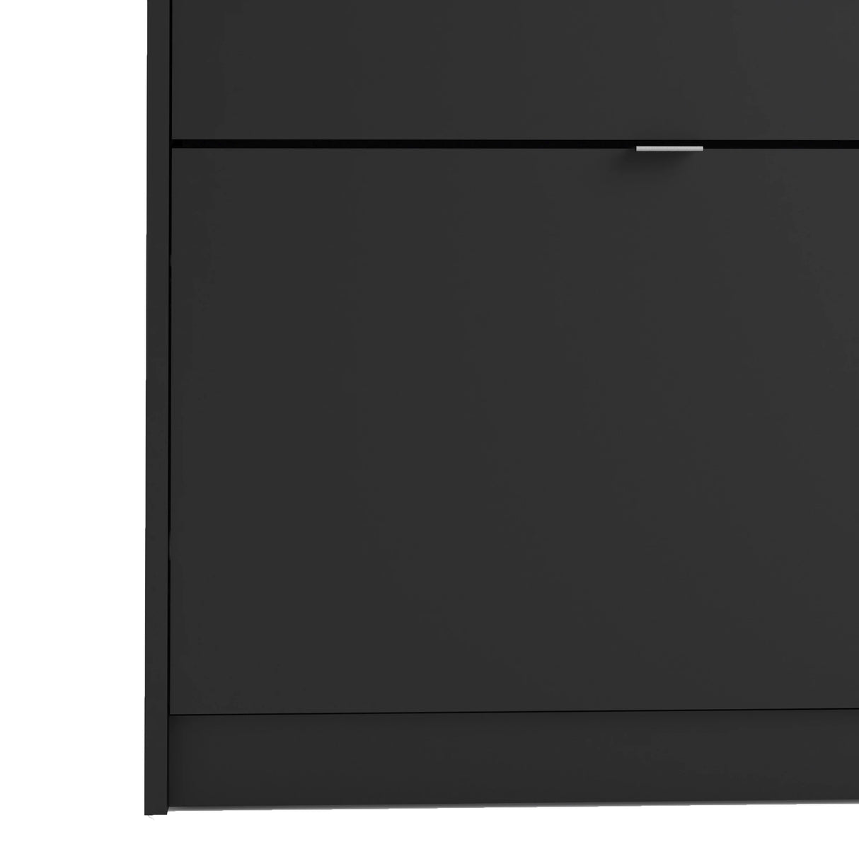 Shoes Cabinet with 2 Flip Down Doors in Matt Black