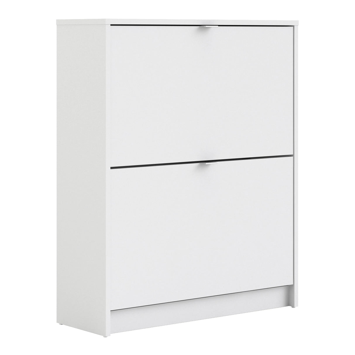 Shoes Cabinet with 2 Flip Down Doors and 2 Layers in White