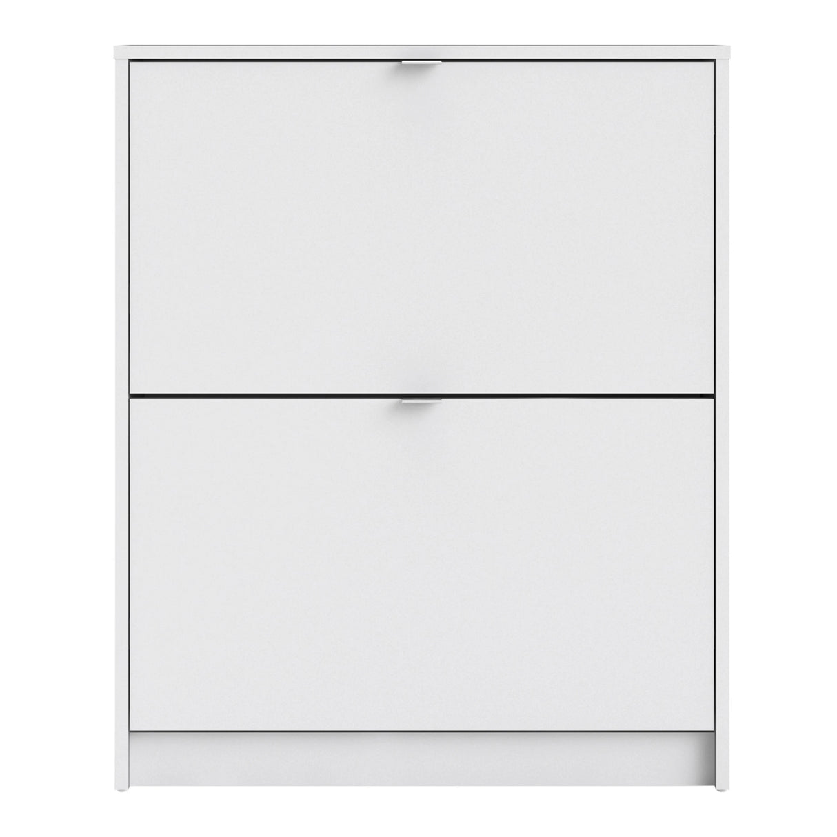 Shoes Cabinet with 2 Flip Down Doors and 2 Layers in White