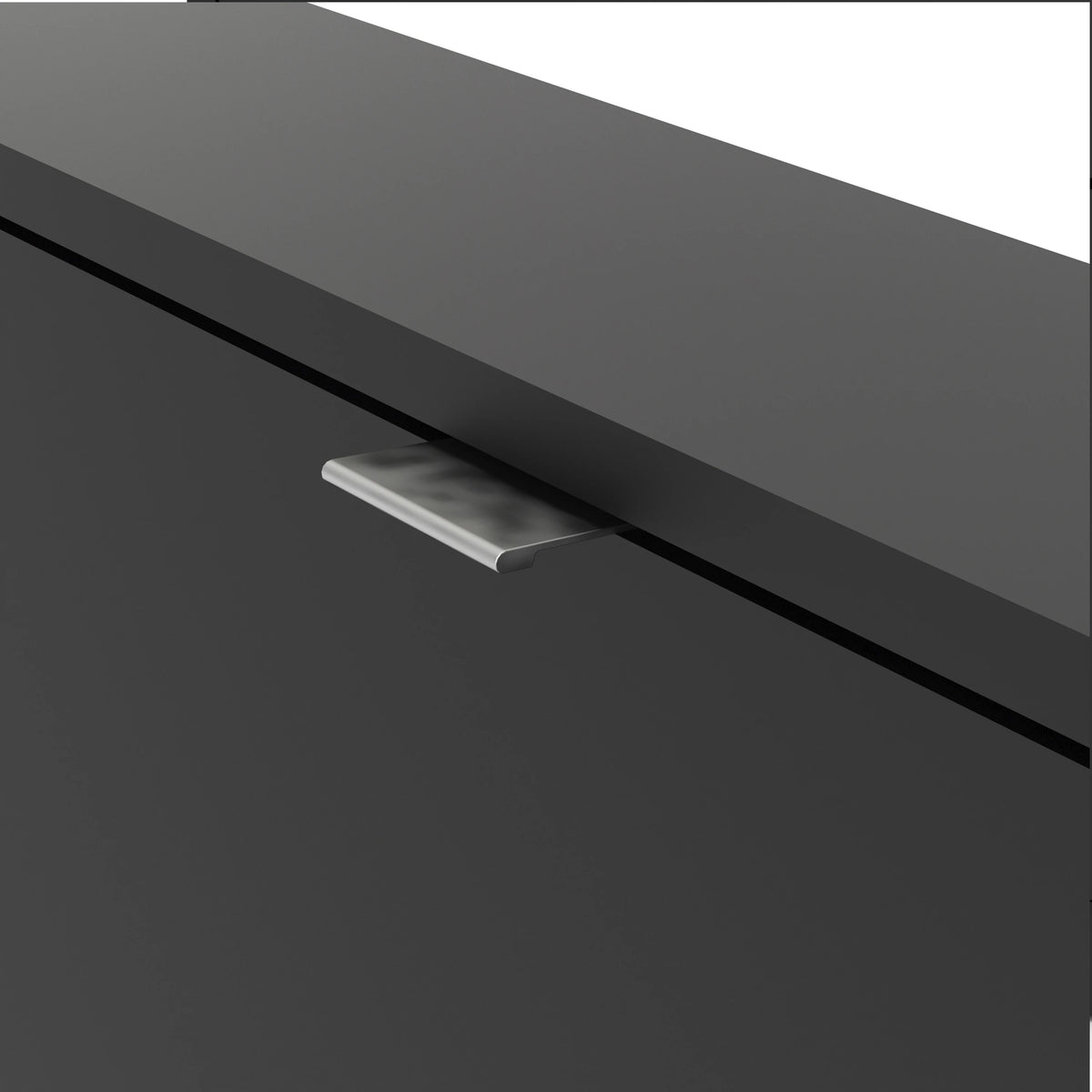 Shoes Cabinet with 3 Flip Down Doors and 2 Layers in Matt Black