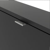 Shoes Cabinet with 3 Flip Down Doors and 2 Layers in Matt Black