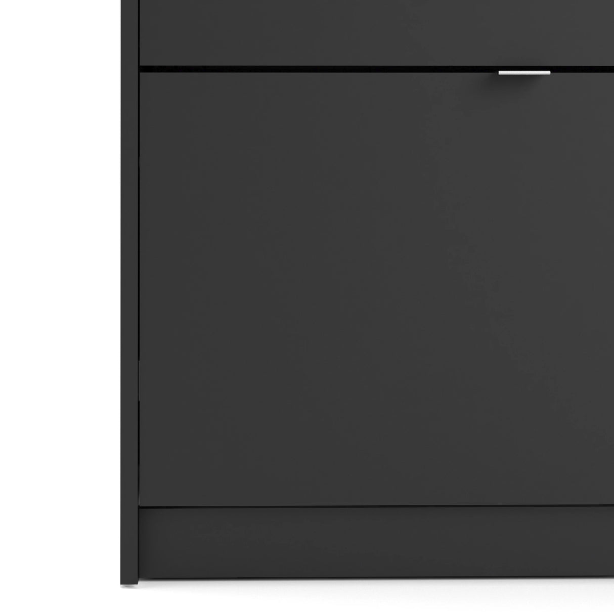 Shoes Cabinet with 3 Flip Down Doors and 2 Layers in Matt Black