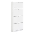 Shoes Cabinet with 4 Flip Doors and 2 Layers in White