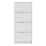 Shoes Cabinet with 4 Flip Doors and 2 Layers in White