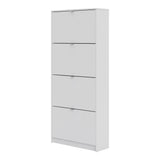 Shoes Cabinet with 4 Flip Doors and 2 Layers in White