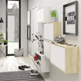 Shoes Cabinet with 4 Flip Doors and 2 Layers in White