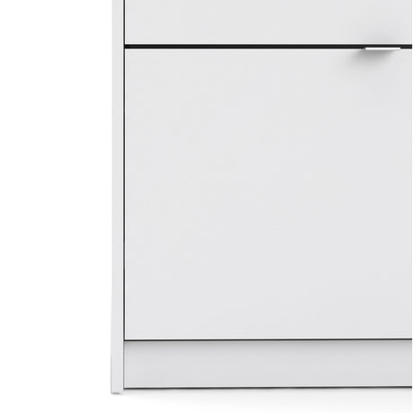 Shoes Cabinet with 4 Flip Doors and 2 Layers in White
