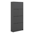 Shoes Cabinet with 4 Flip Doors and 2 Layers in Matt Black