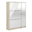 Shoes Cabinet with 3 Flip Doors and Side Door in Oak Structure