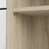 Shoes Cabinet with 3 Flip Doors and Side Door in Oak Structure