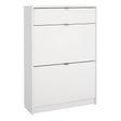Shoes Shoe Cabinet 2 Flip Down Doors + 1 Drawer in White