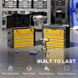 HOMCOM 4 Drawers Large Toolbox - Yellow