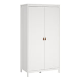 Barcelona Package - Bedside Table 2 Drawers + Chest 5 Drawers + Wardrobe with 2 Doors in White