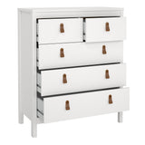 Barcelona Package - Bedside Table 2 Drawers + Chest 5 Drawers + Wardrobe with 2 Doors in White