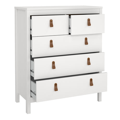 Barcelona Package - Bedside Table 2 Drawers + Chest 5 Drawers + Wardrobe with 2 Doors in White