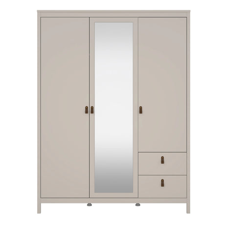 Barcelona Wardrobe with 2 Doors + 1 Mirror Door + 2 Drawers in Cashmere