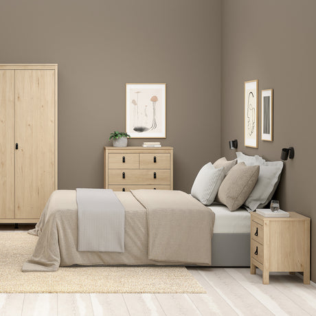 Barcelona Bedside Table 2 drawers in Jackson Hickory Oak