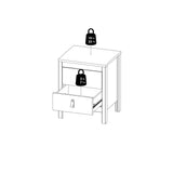 Barcelona Bedside Table 2 Drawers in Cashmere